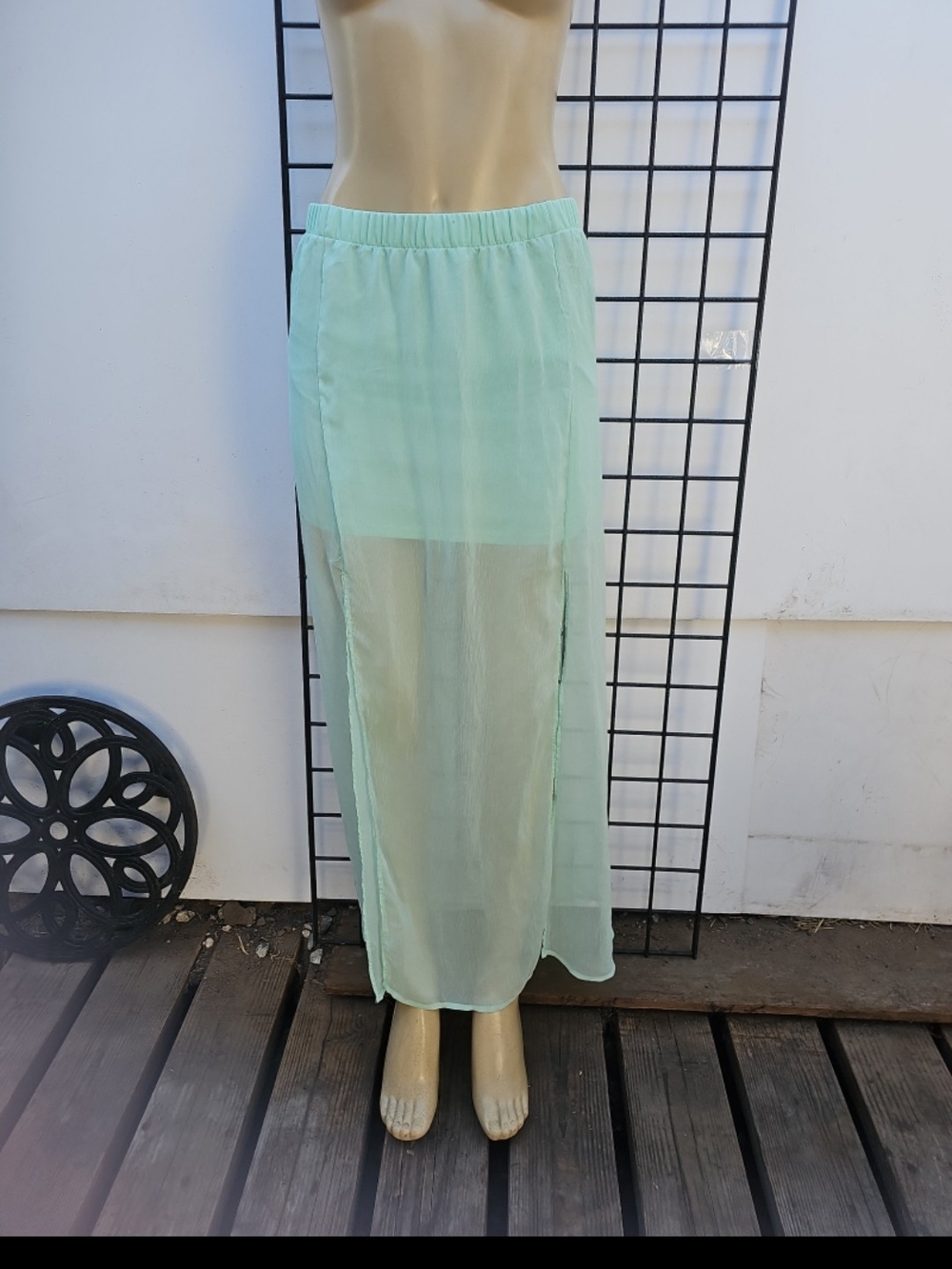 Express Mint Sheer Maxi Skirt - Women